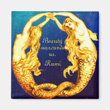 Sereia Magnet com citação de Rumi