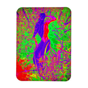 Ímã sereia roxa retro groovy do hippie