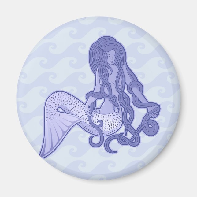 Imã Sereia Sentada Azul (Frente)