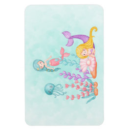 Ímã Sereias e medusas sob a aquarela marítima