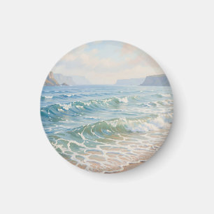Imã Serenas Ondas do Oceano Desaguando na Praia de Are