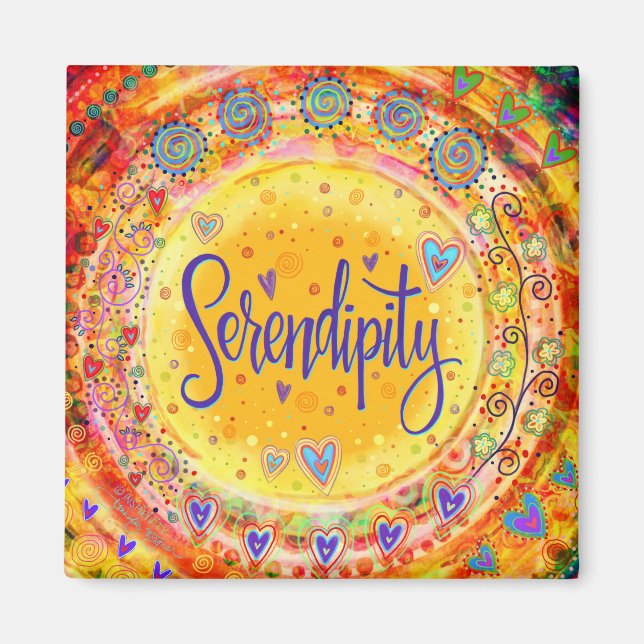 Imã Serendipity Fun Trendy Inspirivity ONE WORD Magnet (Frente)