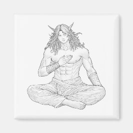 Imã Serene Elf Warrior | Fantasy Anime Character Art
