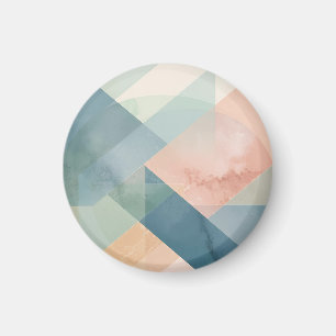 Imã Serene Geometry - Arte de Muro Abstrato de Pastel