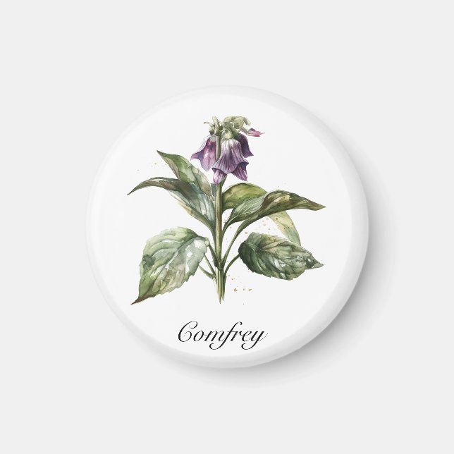 Imã Serene Watercolor Comfrey, personalizada (Frente)