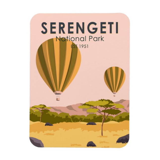Ímã Serengeti National Park Tanzania Hot Air Balloon (Vertical)