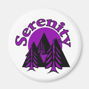 Imã Serenidade Citação Moderna Roxo Roxo Árvores