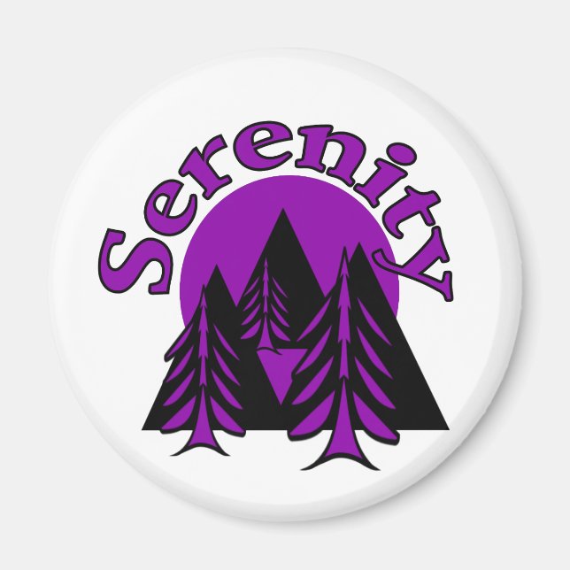 Imã Serenidade Citação Moderna Roxo Roxo Árvores (Frente)