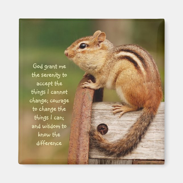 Imã Serenity Prayer Chipmunk Magnet (Frente)