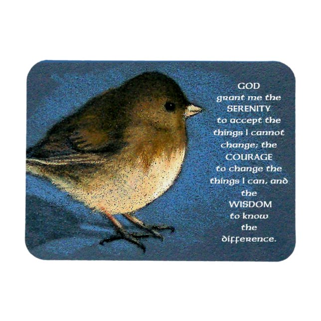 Ímã Serenity Prayer: Junco. Arte do lápis de cores (Horizontal)