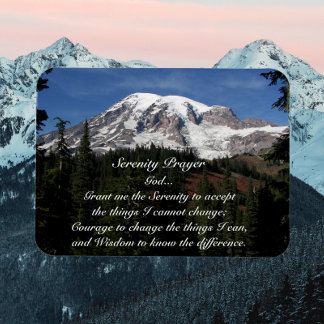 Ímã Serenity Prayer Mount Rainier Photo