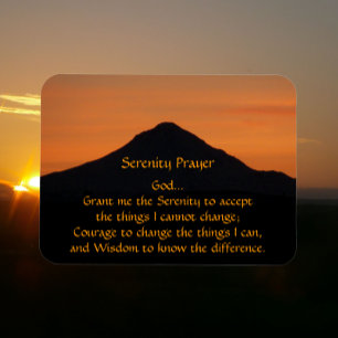 Ímã Serenity Prayer Mountain Silhouette