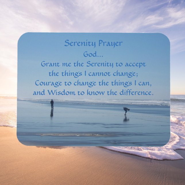 Ímã Serenity Prayer Ocean Beach Photo (Beach Background)
