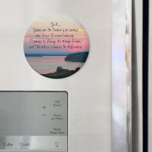 Imã Serenity Prayer Pink Seascape Sunset