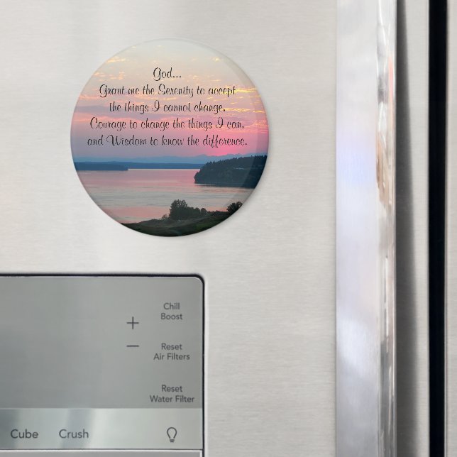 Imã Serenity Prayer Pink Seascape Sunset (In Situ (Fridge))