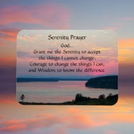 Ímã Serenity Prayer Pink Seascape Sunset