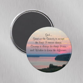 Imã Serenity Prayer Pink Seascape Sunset