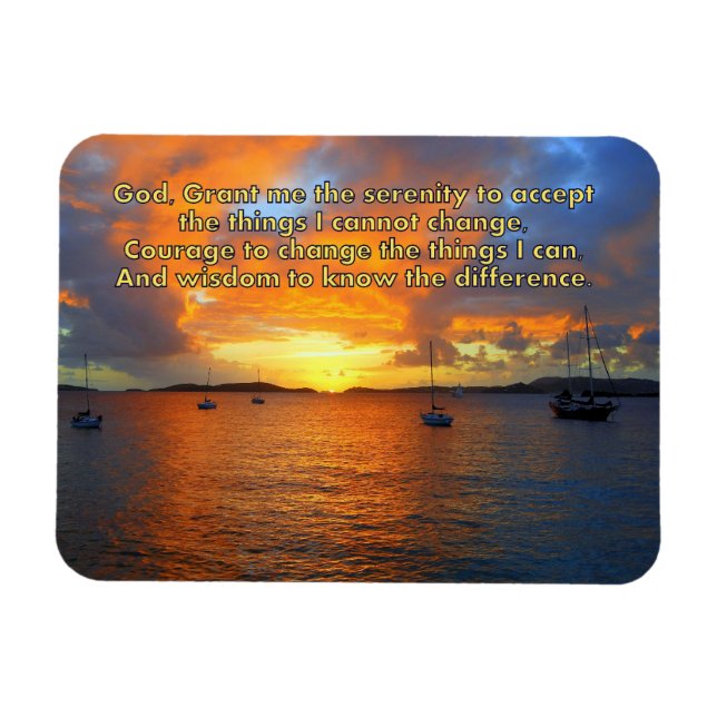 Ímã Serenity Prayer Sailboat no Sunset Magnet (Horizontal)