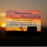 Ímã Serenity Prayer Sunset Silhouette Photo Magnet<br><div class="desc">A 3 x 4 inch,  flexible,  decorative magnet for home or office featuring the photo image of a colorful sunset and house silhouette along with the inspirational words of the Serenity Prayer. Makes a great,  little gift for family and friends!</div>