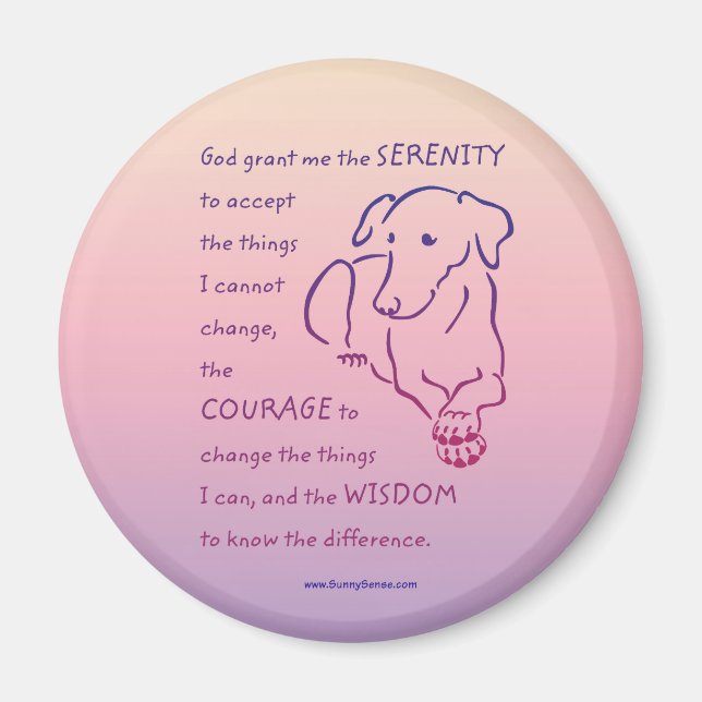 Imã Serenity Prayer w/Dog (Frente)