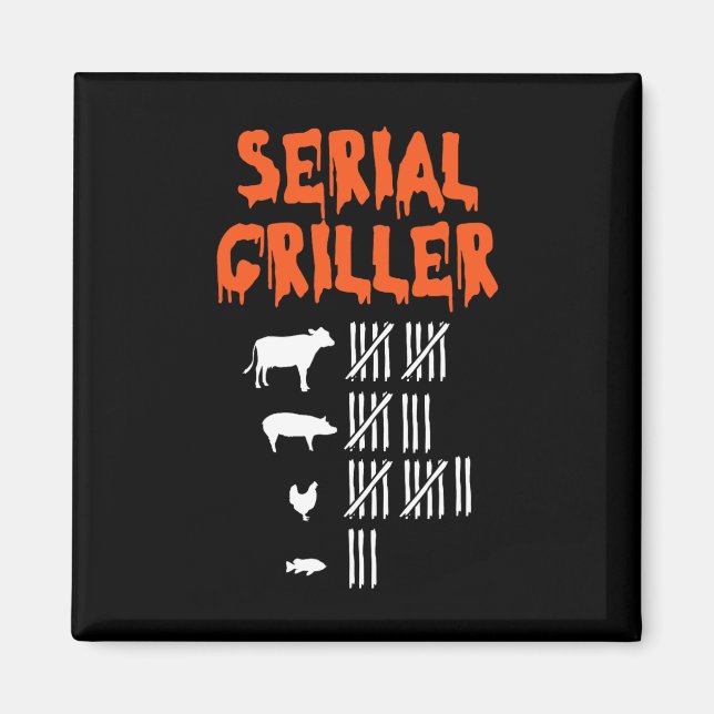 Imã Serial Griller Lazy Halloween Figurume Engraçado C (Frente)
