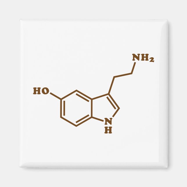 Imã Serotonina Fórmula Química Molecular (Frente)