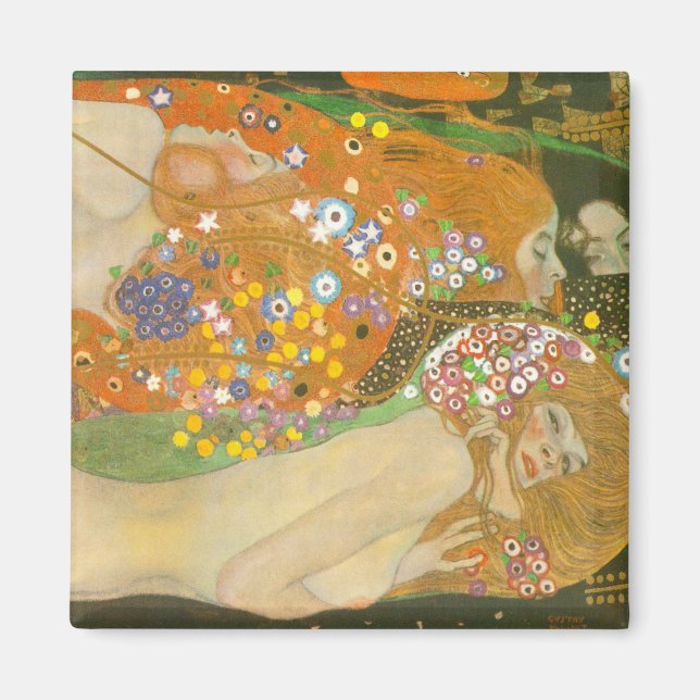 Imã Serpentes d'água II por Gustav Klimt, Art Nouveau (Frente)