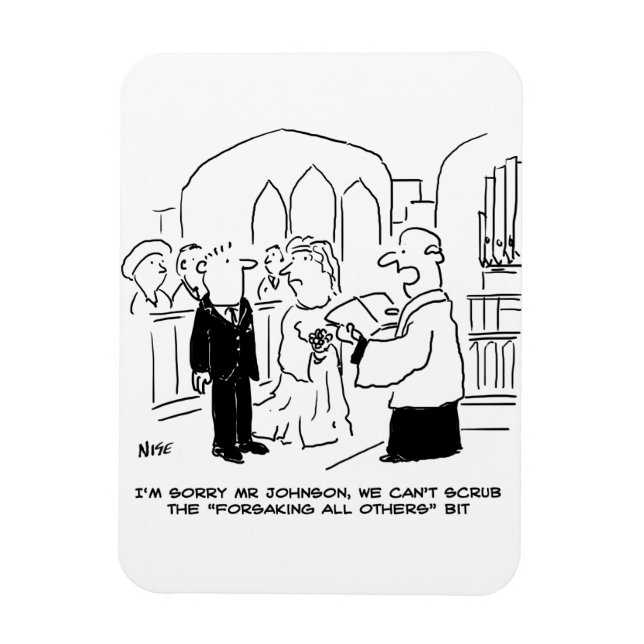 Ímã Serviço de Igreja de Casamento Vigário Não Pode Ra (Vertical)