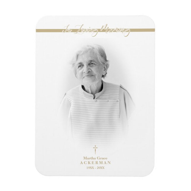 Ímã Serviço de Memória de Fotografias do Ouro B&W Caro (Vertical)