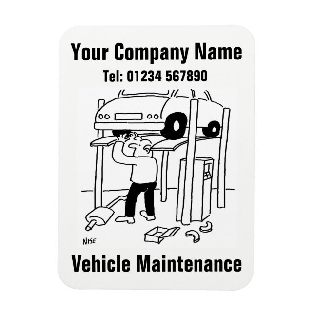 Ímã Serviço e Reparos de Carros Cartoon (Vertical)