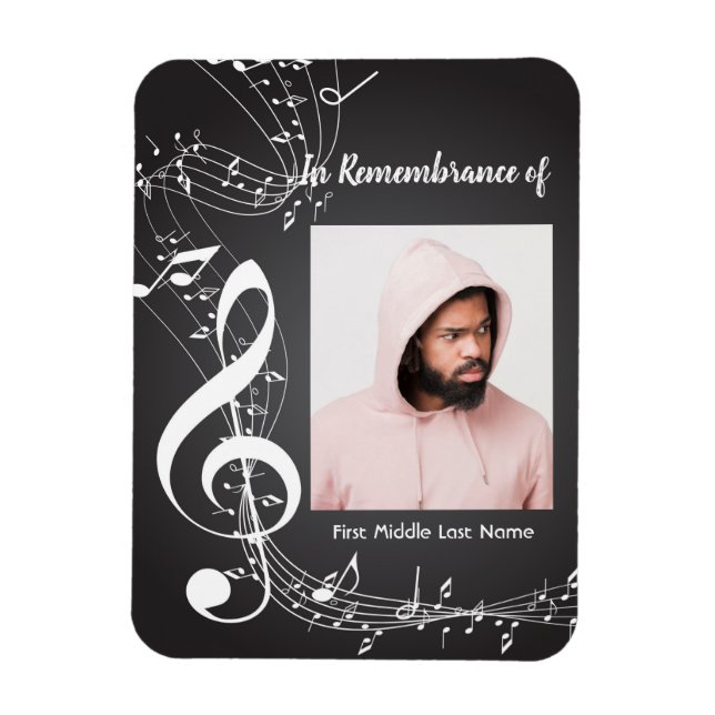 Ímã Serviço Memorial Convidar Notas de Música (Vertical)