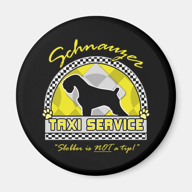 Imã Serviço Schnauzer Taxi (Frente)
