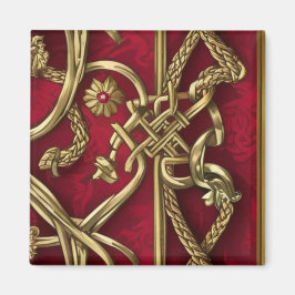 Imã Serviette en papier médiévale rouge et or