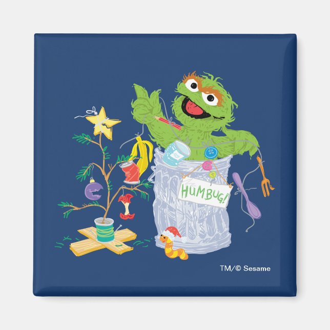 Imã Sesame Street | Oscar - Árvore de Natal (Frente)