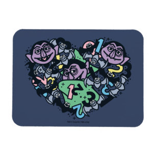 Ímã Sésamo Sésamo Conde von Count Doodle Heart