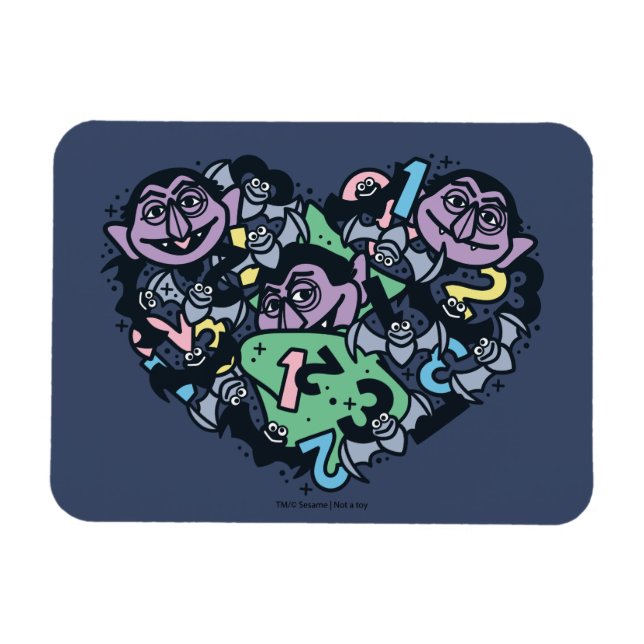 Ímã Sésamo Sésamo | Conde von Count Doodle Heart (Horizontal)