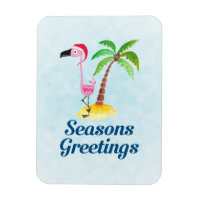 Sessões saudações Flamingo Rosa Rosa em Santa Hat