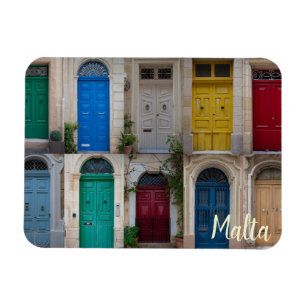 Ímã Set of colorful front doors in Malta