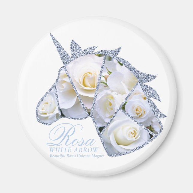 Imã Seta Branca de Rosa (Frente)