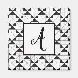 Imã Seta branca no padrão geométrico de seta preta