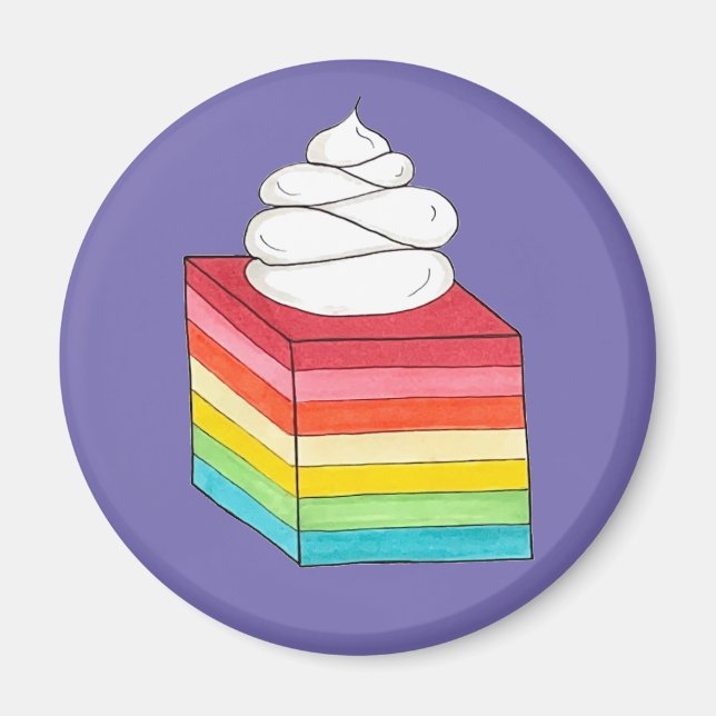 Imã Sete Camadas Retro Arco-Íris Gelatina Calada (Frente)