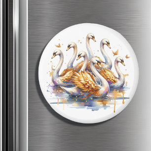 Imã Sete cisnes a nadar Doze dias de Natal