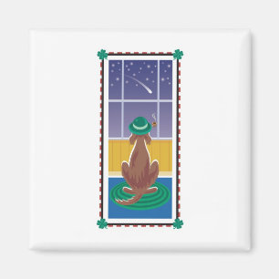 Imã Setter de WagsToWishes_Irish que deseja em uma