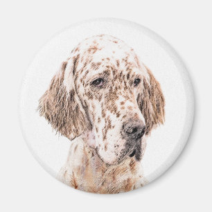 Imã Setter Inglês Laranja Belton - Pintura de Cão