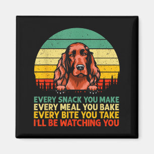 Imã Setter Irlandês Cachorro Vintage Todo Lanche Que V