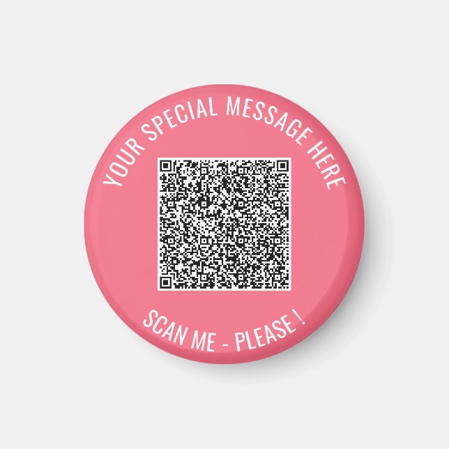 Imã Seu Código QR e Exemplo de Ímã de Texto Personaliz (Frente)
