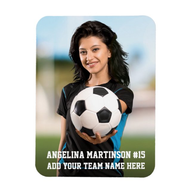 Ímã Seu futebol personalizado de fotos ou seu esporte (Vertical)
