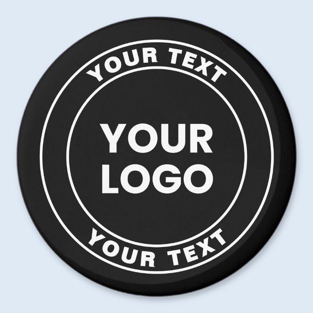 Imã Seu logotipo carregado + texto circular em negrito (Criador carregado)