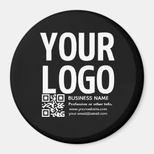 Imã Seu logotipo com código QR e texto editáveis