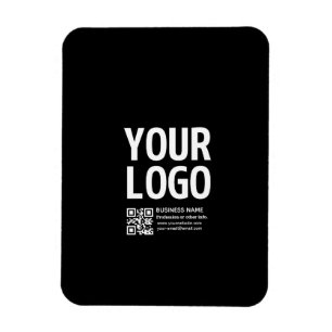 Ímã Seu logotipo com código QR e texto editáveis